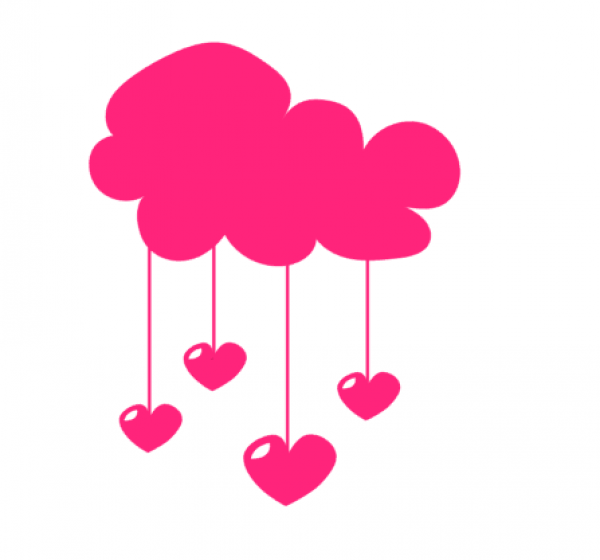 Wolke mit Herzen Bügelbild